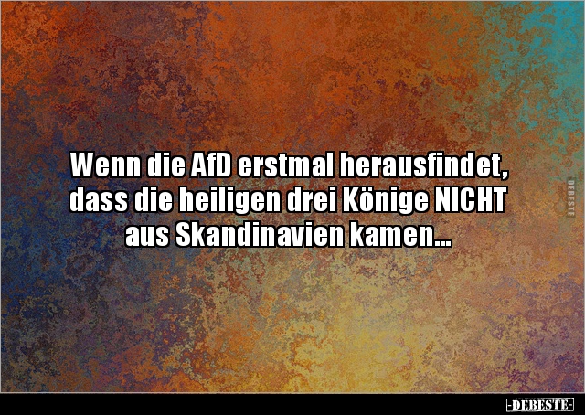 Wenn die AfD erstmal herausfindet, dass die heiligen drei.. - Lustige Bilder | DEBESTE.de