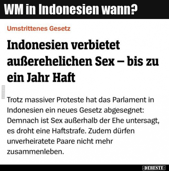 WM in Indonesien wann?.. - Lustige Bilder | DEBESTE.de
