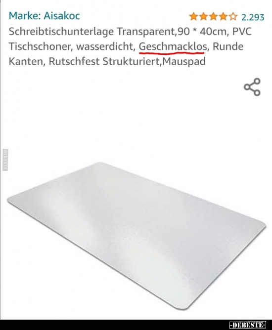 Marke: Aisakoc. Schreibtischunterlage Transparent.. - Lustige Bilder | DEBESTE.de