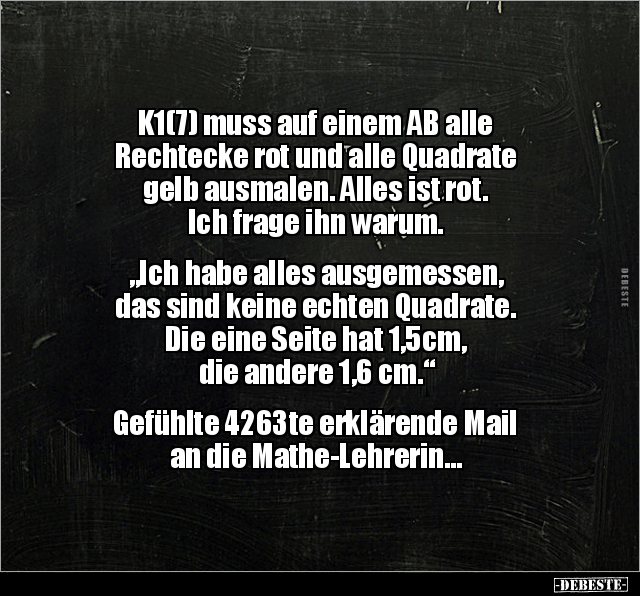 K1(7) muss auf einem AB alle Rechtecke rot und alle.. - Lustige Bilder | DEBESTE.de