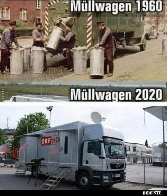 Müllwagen 1960 / Müllwagen 2020.. - Lustige Bilder | DEBESTE.de