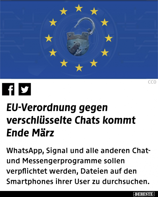 EU-Verordnung gegen verschlüsselte Chats kommt Ende.. - Lustige Bilder | DEBESTE.de