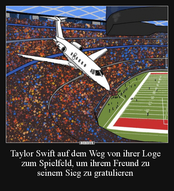 Taylor Swift auf dem Weg von ihrer Loge zum Spielfeld, um.. - Lustige Bilder | DEBESTE.de