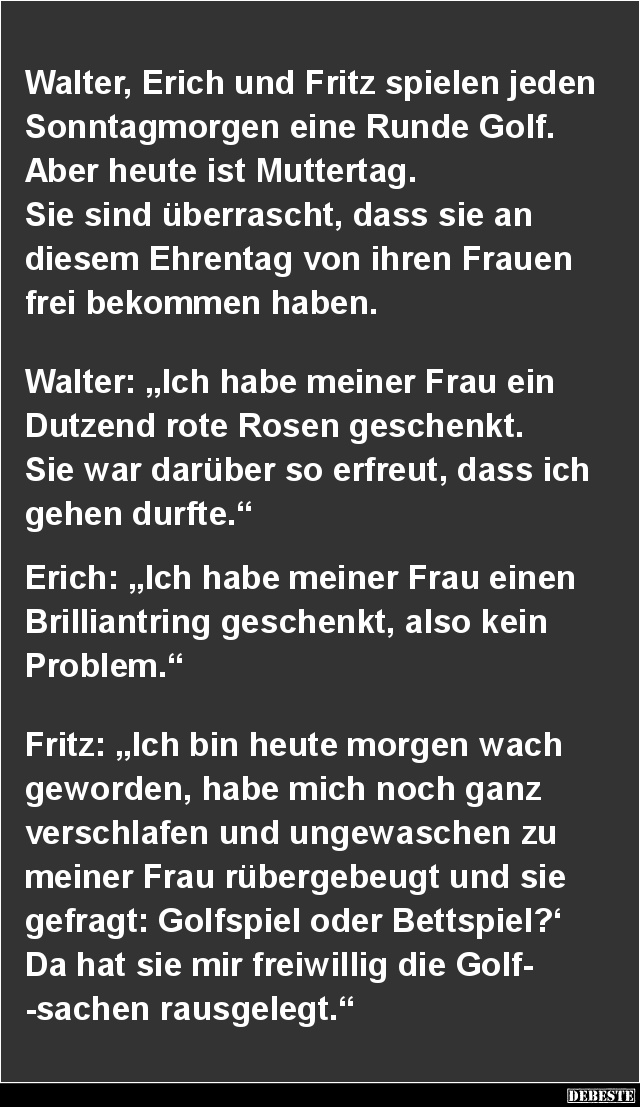 Walter, Erich und Fritz spielen jeden Sonntagmorgen.. - Lustige Bilder | DEBESTE.de