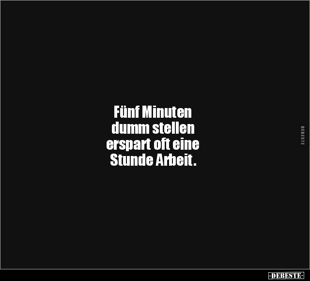 Fünf Minuten dumm stellen erspart oft eine Stunde.. - Lustige Bilder | DEBESTE.de
