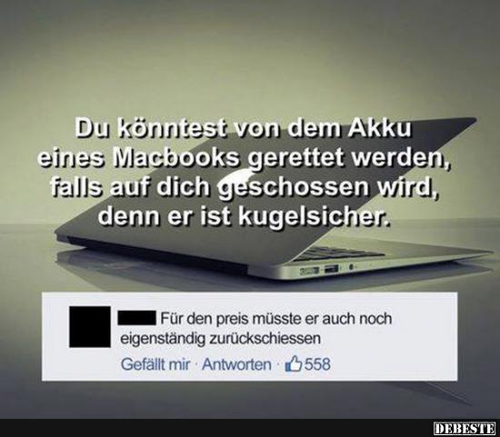 Du könntest von dem Akku eines Macbooks gerettet werden.. - Lustige Bilder | DEBESTE.de