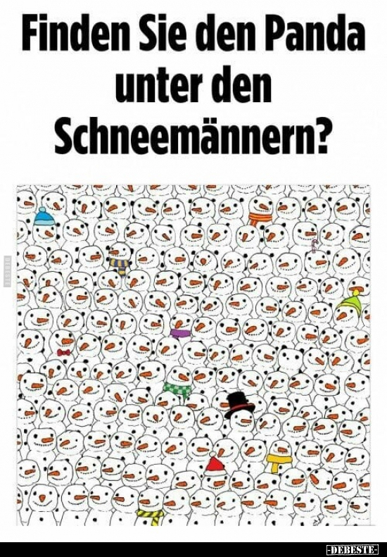Finden Sie den Panda unter den Schneemännern?.. - Lustige Bilder | DEBESTE.de