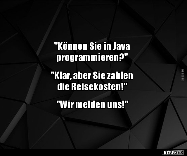 "Können Sie in Java programmieren?"... - Lustige Bilder | DEBESTE.de