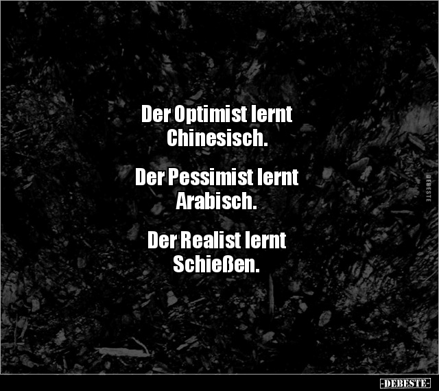 Der Optimist lernt Chinesisch. Der Pessimist lernt.. - Lustige Bilder | DEBESTE.de