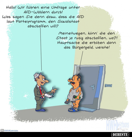 Hallo! Wir führen eine Umfrage unter AfD-Wählern durch!.. - Lustige Bilder | DEBESTE.de