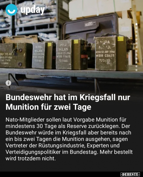 Bundeswehr hat im Kriegsfall nur Munition für zwei Tage.. - Lustige Bilder | DEBESTE.de