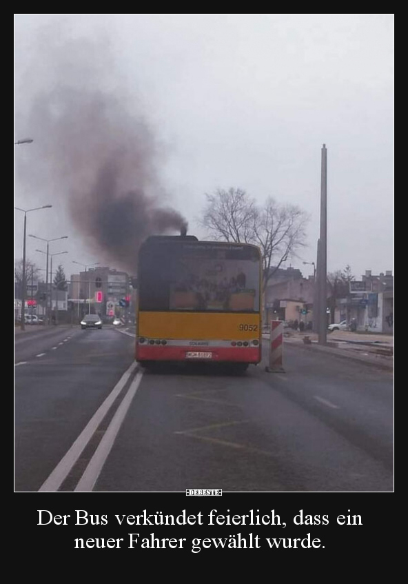 Der Bus verkündet feierlich, dass ein neuer Fahrer gewählt.. - Lustige Bilder | DEBESTE.de