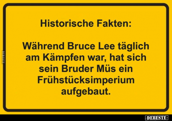 Historische Fakten: Während Bruce Lee täglich am Kämpfen.. - Lustige Bilder | DEBESTE.de