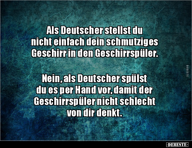 Als Deutscher stellst du nicht einfach dein schmutziges.. - Lustige Bilder | DEBESTE.de