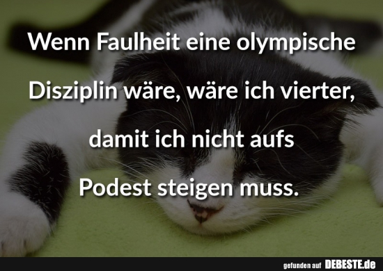 Wenn Faulheit eine olympische Disziplin wäre - Lustige Bilder | DEBESTE.de