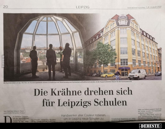 Die Krähne drehen sich für Leipzigs Schulen.. - Lustige Bilder | DEBESTE.de
