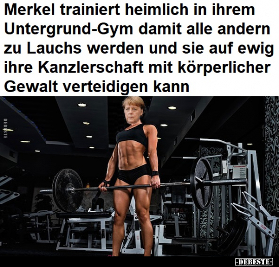 Merkel trainiert heimlich in ihrem Untergrund-Gym damit.. - Lustige Bilder | DEBESTE.de