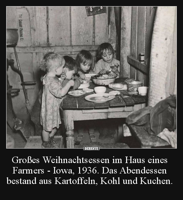 Großes Weihnachtsessen im Haus eines Farmers - Iowa, 1936... - Lustige Bilder | DEBESTE.de
