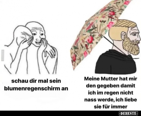 Schau dir mal sein blumenregenschirm an.. - Lustige Bilder | DEBESTE.de