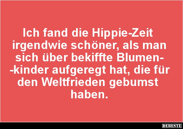 Ich fand die Hippie-Zeit irgendwie schöner.. - Lustige Bilder | DEBESTE.de