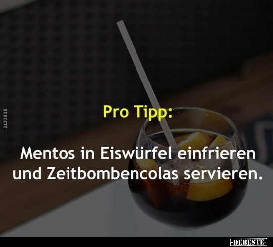 Pro Tipp: Mentos in Eiswürfel einfrieren und.. - Lustige Bilder | DEBESTE.de