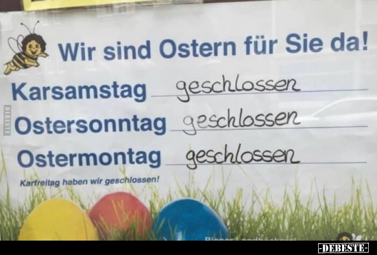 Wir sind Ostern für Sie da!.. - Lustige Bilder | DEBESTE.de