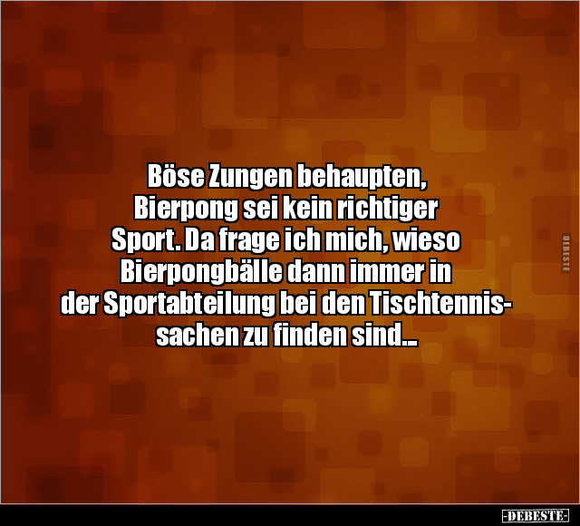 Böse Zungen behaupten, Bierpong sei kein richtiger Sport... - Lustige Bilder | DEBESTE.de