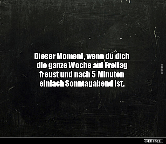 Dieser Moment, wenn du dich die ganze Woche auf Freitag.. - Lustige Bilder | DEBESTE.de