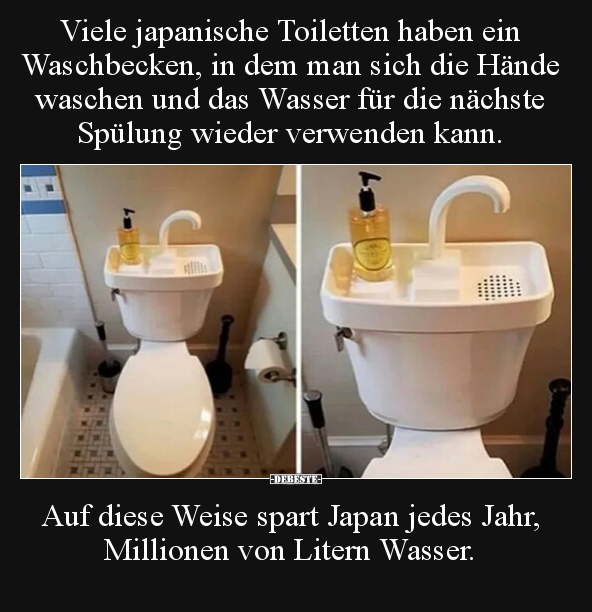Viele japanische Toiletten haben ein Waschbecken, in dem.. - Lustige Bilder | DEBESTE.de