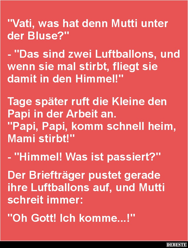 Vati, was hat denn Mutti unter der Bluse? - Lustige Bilder | DEBESTE.de