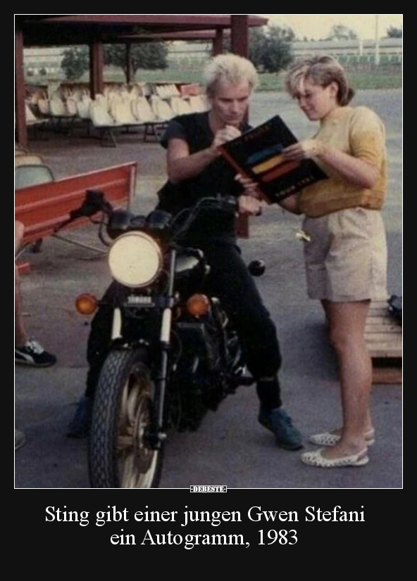 Sting gibt einer jungen Gwen Stefani ein Autogramm, 1983.. - Lustige Bilder | DEBESTE.de