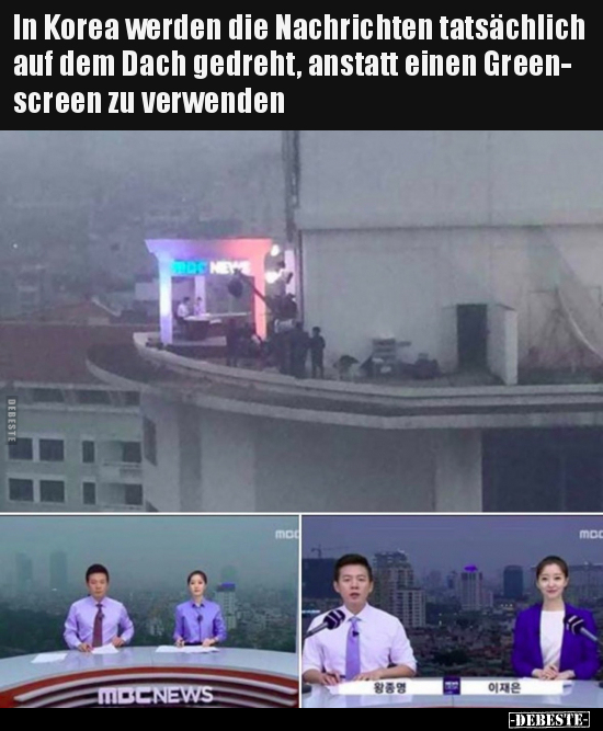 In Korea werden die Nachrichten tatsächlich auf dem Dach.. - Lustige Bilder | DEBESTE.de