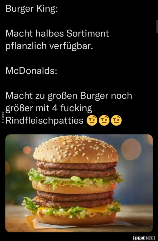 Burger King: Macht halbes Sortiment pflanzlich.. - Lustige Bilder | DEBESTE.de
