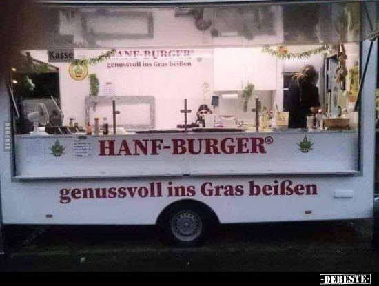 HANF-BURGER® genussvoll ins Gras beißen.. - Lustige Bilder | DEBESTE.de