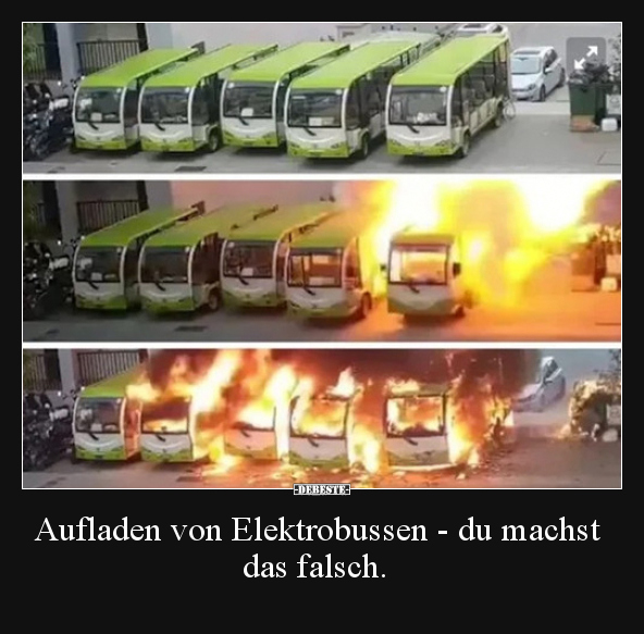 Aufladen von Elektrobussen - du machst das falsch... - Lustige Bilder | DEBESTE.de