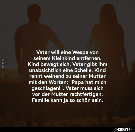 Vater will eine Wespe von seinem Kleinkind entfernen, Kind.. - Lustige Bilder | DEBESTE.de