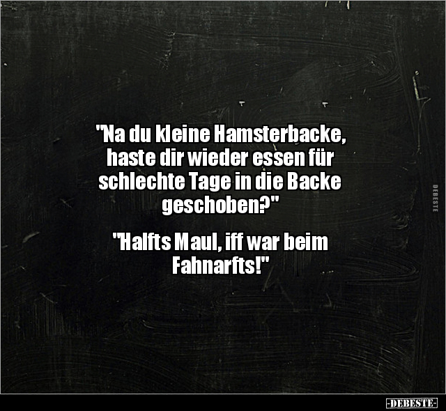 "Na du kleine Hamsterbacke, haste dir wieder essen für.." - Lustige Bilder | DEBESTE.de