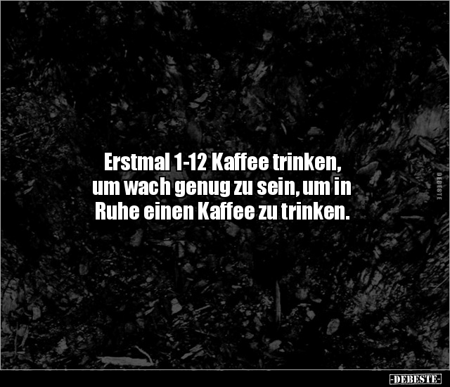 Erstmal 1-12 Kaffee trinken, um wach genug zu sein, um in.. - Lustige Bilder | DEBESTE.de