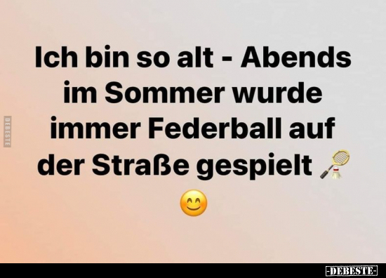 Ich bin so alt - Abends im Sommer wurde immer Federball auf.. - Lustige Bilder | DEBESTE.de