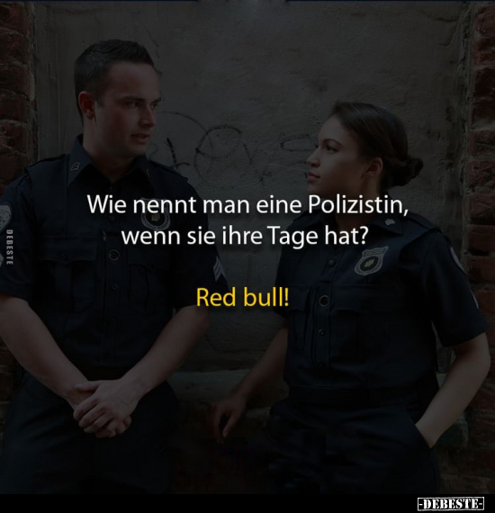 Wie nennt man eine Polizistin, wenn sie ihre Tage hat?.. - Lustige Bilder | DEBESTE.de