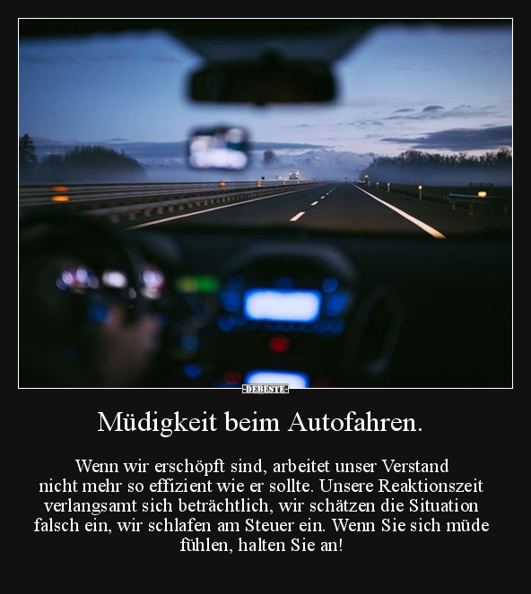 Müdigkeit beim Autofahren... - Lustige Bilder | DEBESTE.de