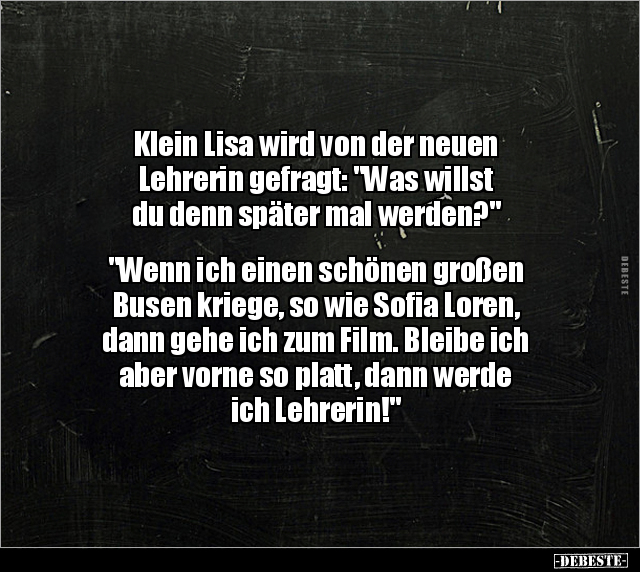Klein Lisa wird von der neuen Lehrerin gefragt... - Lustige Bilder | DEBESTE.de