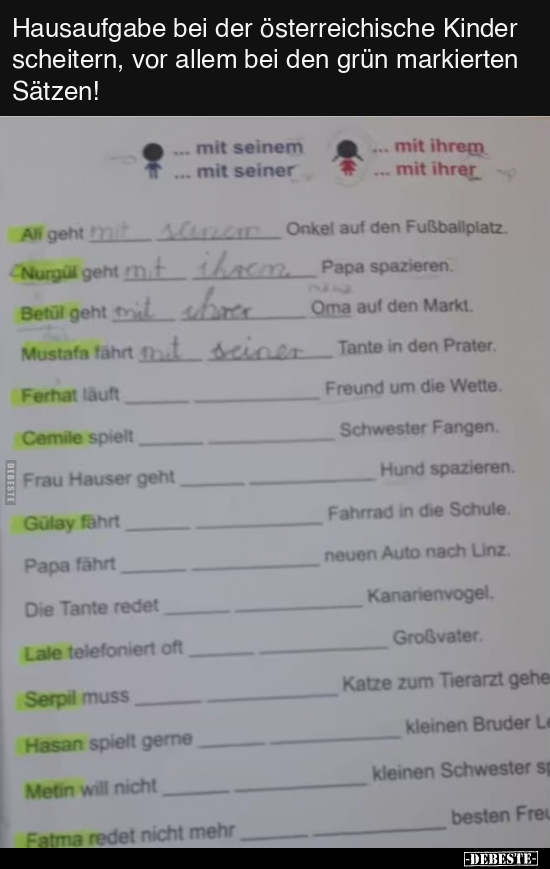 Hausaufgabe bei der österreichische Kinder scheitern, vor.. - Lustige Bilder | DEBESTE.de