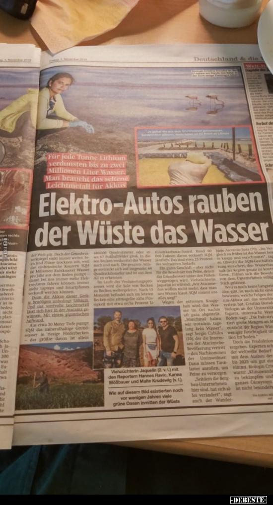 Elektro-Autos rauben der Wüste das Wasser.. - Lustige Bilder | DEBESTE.de