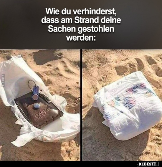 Wie du verhinderst, dass am Strand deine Sachen gestohlen.. - Lustige Bilder | DEBESTE.de