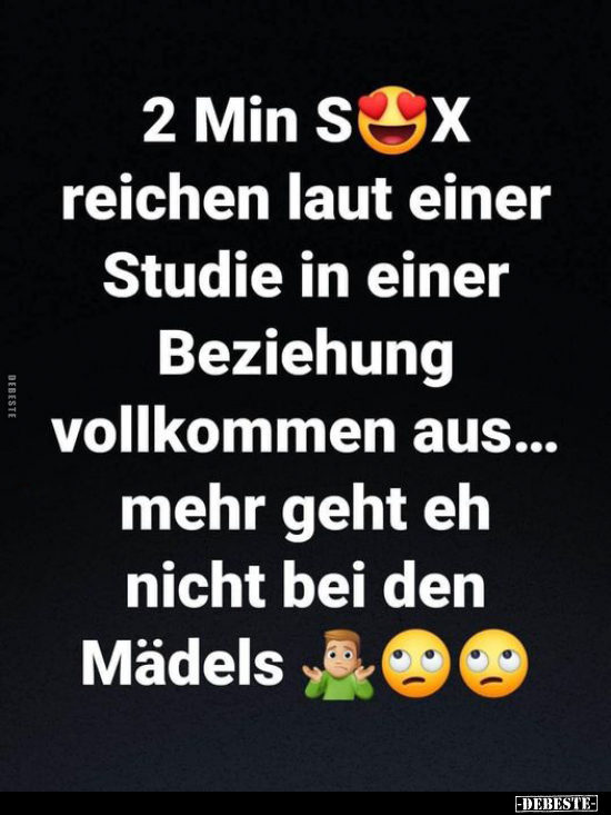 2 Min S*ex reichen laut einer Studie in einer Beziehung.. - Lustige Bilder | DEBESTE.de
