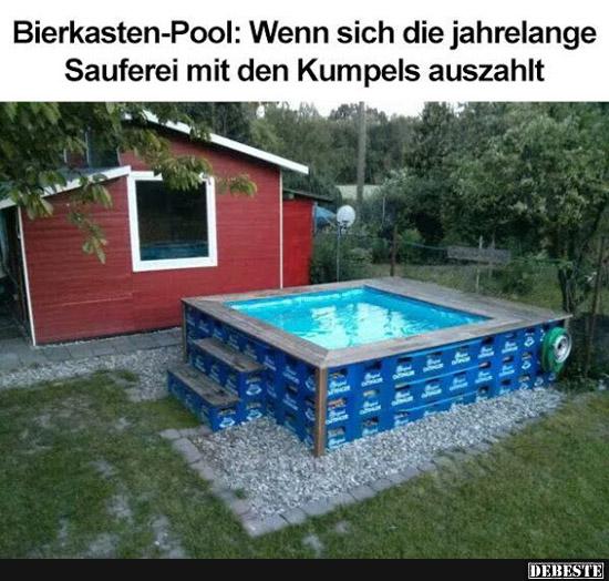 Bierkasten-Pool: Wenn sich die jahrelange Sauferei.. - Lustige Bilder | DEBESTE.de