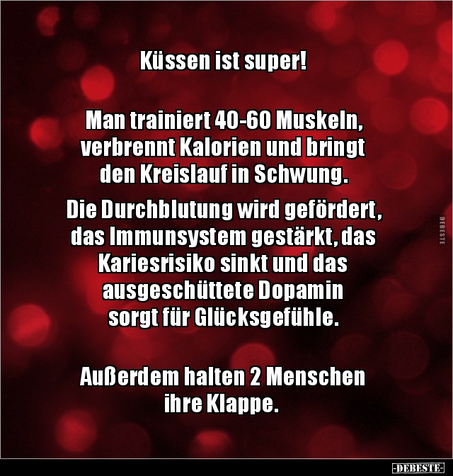 Küssen ist super!  Man trainiert 40-60 Muskeln.. - Lustige Bilder | DEBESTE.de