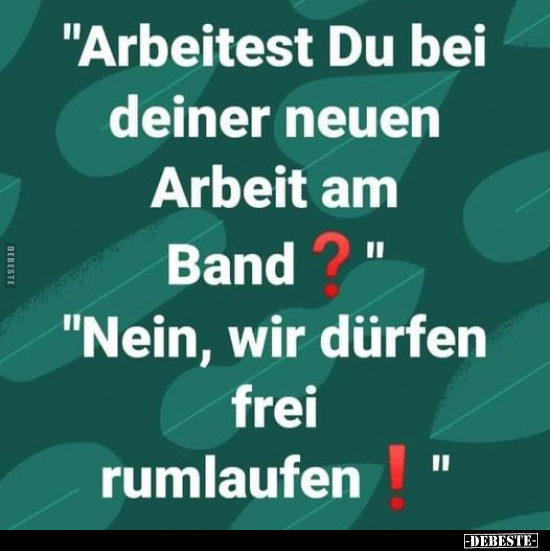 "Arbeitest Du bei Deiner neuen Arbeit am Band?".. - Lustige Bilder | DEBESTE.de