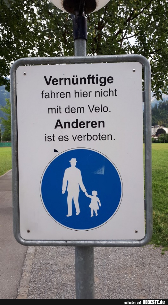 Vernünftige fahren hier nicht mit dem Velo.. - Lustige Bilder | DEBESTE.de